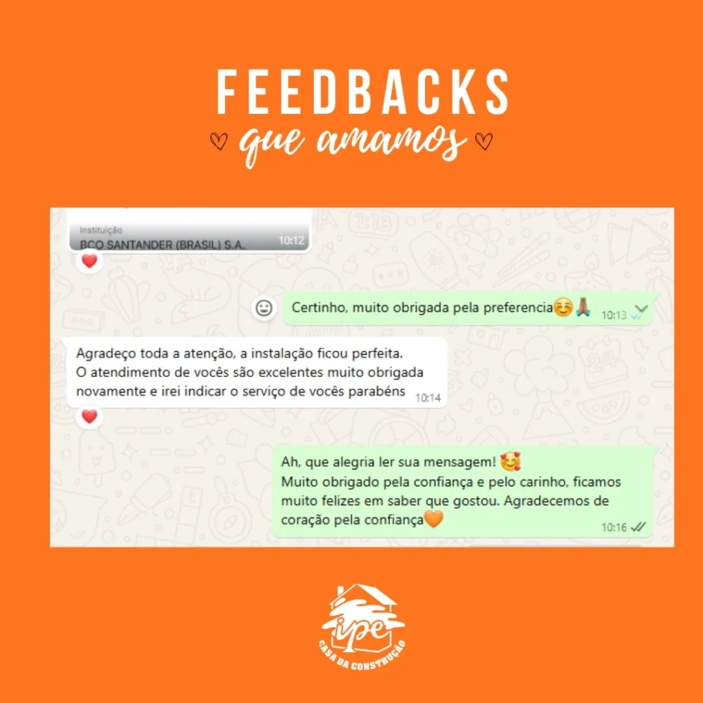 Feedback de cliente satisfeito com a instalação da persiana
